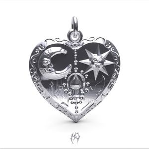 Hard jewelry cosmic heart pendant